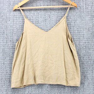 Nectar Clothing Blouse Top Womens Small S Beige Pink Casual Lightweight V Neck